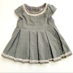 Tahari Baby Gray pleated dress 12 months